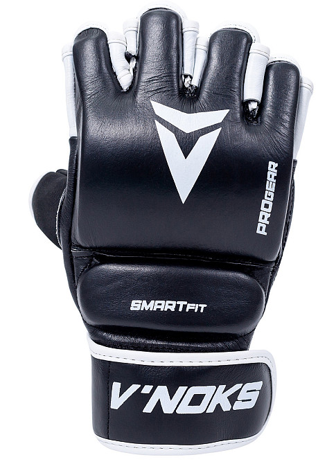 Рукавички для ММА змішаних єдиноборств рукопашного бою чорні натуральна шкіра V`Noks Aria White розмір L/XL Київ - фото 3