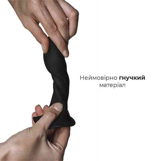 Дилдо з присоскою Adrien Lastic Hitsens 5 Black, відмінно для страпона, діаметр 2,4 см, довжина 13см Sex Aura Київ