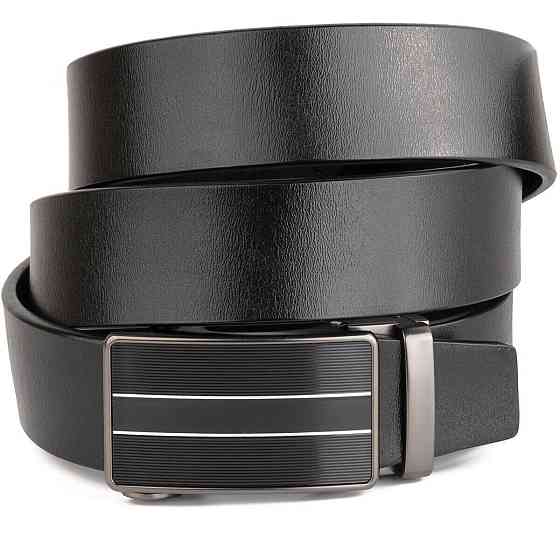 Ремень мужской с полосками на пряжке Vintage 20334 Черный Киев