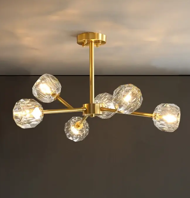 Світлодіодна люстра Діамант 8611 (Золота) на 6 плафонів Київ - фото 1