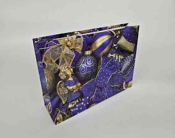 Паперові пакети великий горизонтальний 36/22/10 новорічний-20 (12 шт.) Харків