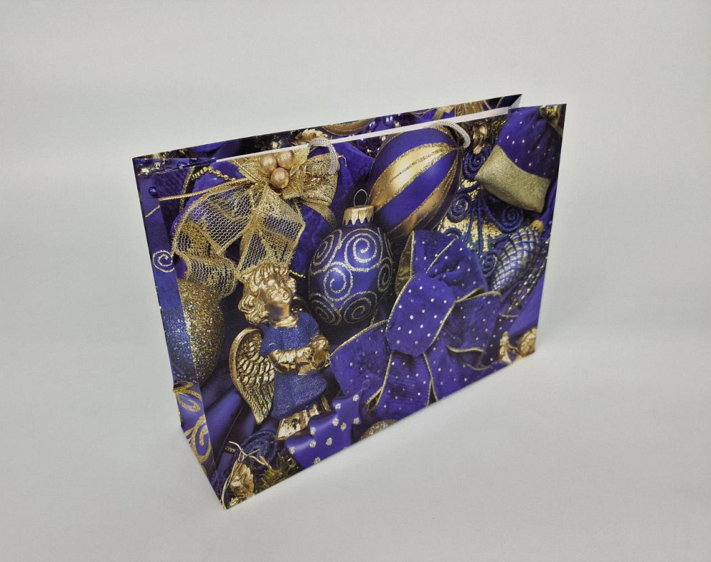 Паперові пакети великий горизонтальний 36/22/10 новорічний-20 (12 шт.) Харків - фото 1