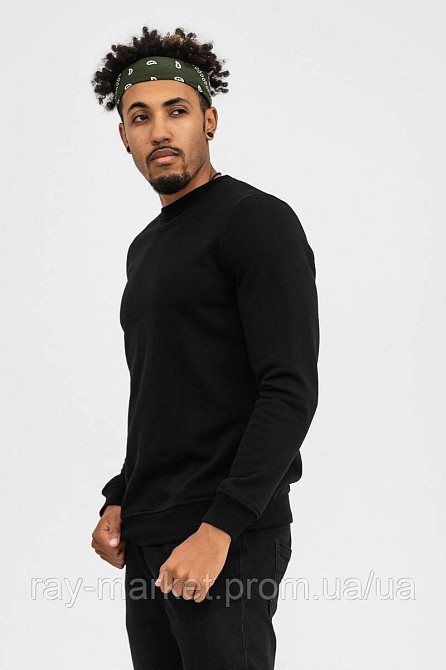 Світшот базовий утеплений Ray Basic чоловічий чорний (U0301M-Black) 5XL Київ - фото 3