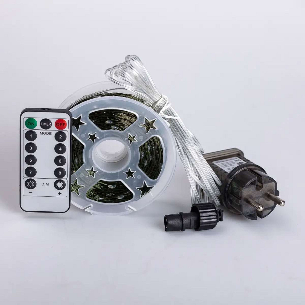 Гірлянда роса на пульті 100 метрів на 1000 led світлодіодів крапля на зеленому дроті синя 1000L100MGBL Коломия - фото 4