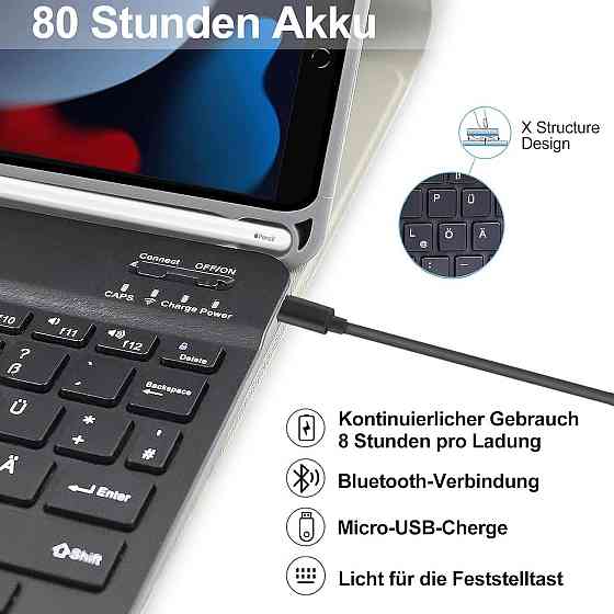 Защитный чехол с Bluetooth клавиатурой для iPad 10.2 (2019/20/21)/pro10.5(2017)/Air 3 10.5 Днепр