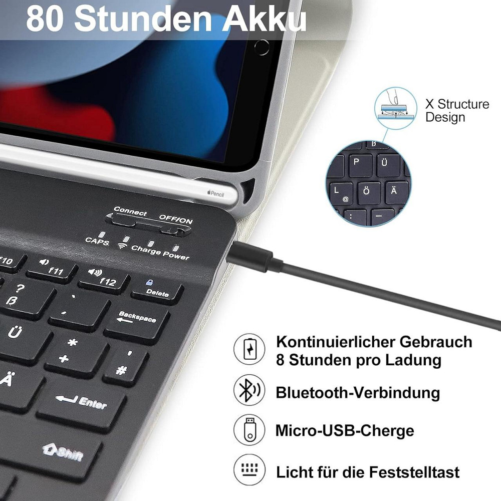 Захисний чохол з Bluetooth клавіатурою для iPad 10.2 (2019/20/21)/pro10.5(2017)/Air 3 10.5 Дніпро - фото 6