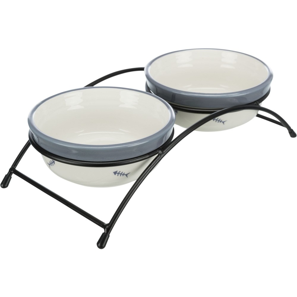 Две керамические миски на подставке для кошек Trixie Eat on Feet (Трикси) 12х12 см 2х300 мл Запорожье - изображение 1