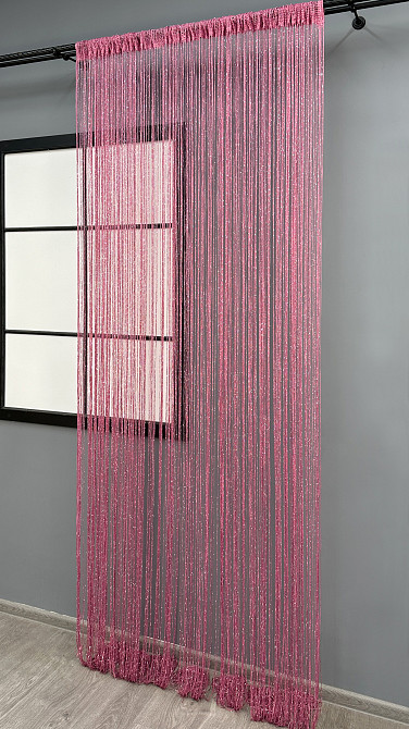 Шторы-нити с люрексом Малиновый 300х300см 1 шт (61-125) Киев - изображение 4