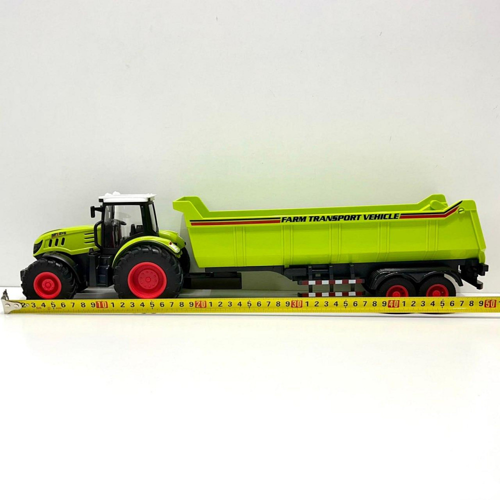 Трактор інерційний з причепом масштаб 1:14 гумові колеса світло звук Салатовий (99-55D) Чернігів - фото 6