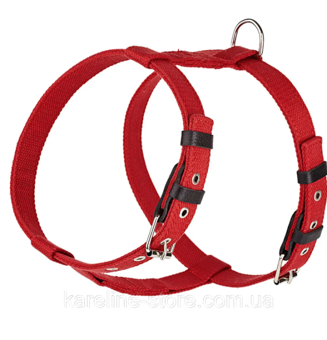 Шлея "KARELINE Practic" з брезенту 35 мм, А: 650-780 мм, В: 770-900 мм (Червоний) Вінниця - фото 1