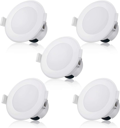Вбудовані LED-прожектори Wowlite 8Вт, IP44: Набір з 5 шт., Ультратонкі, Димовані, 3000К (Уцінка) Київ