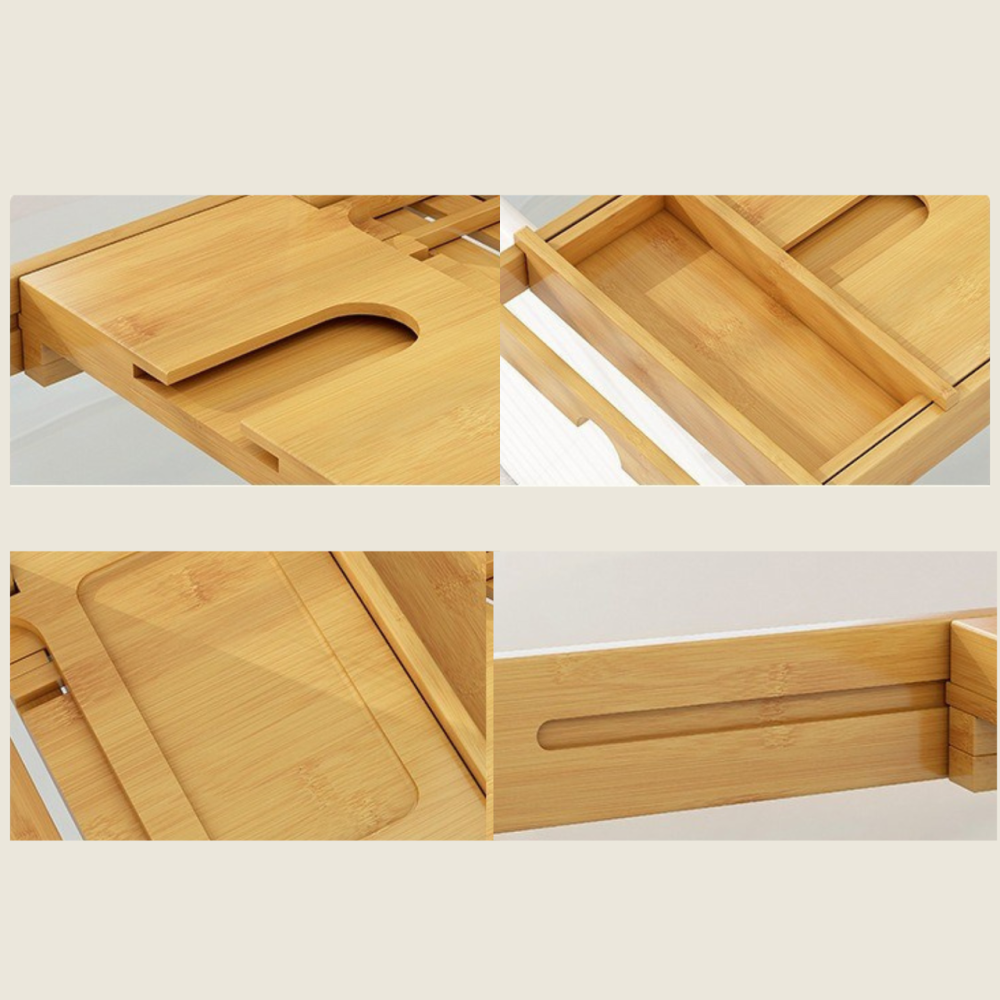 Полиця бамбукова висувна для ванної, довжина 72-105см, накладка на ванну з бамбука, Bamboo_2 Кам'янець-Подільський - фото 14