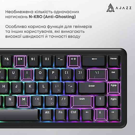 Клавіатура Ajazz AK680 Max Magnetic Switch Black (AK680-WM-B-A) ( Чорний ) Харьков