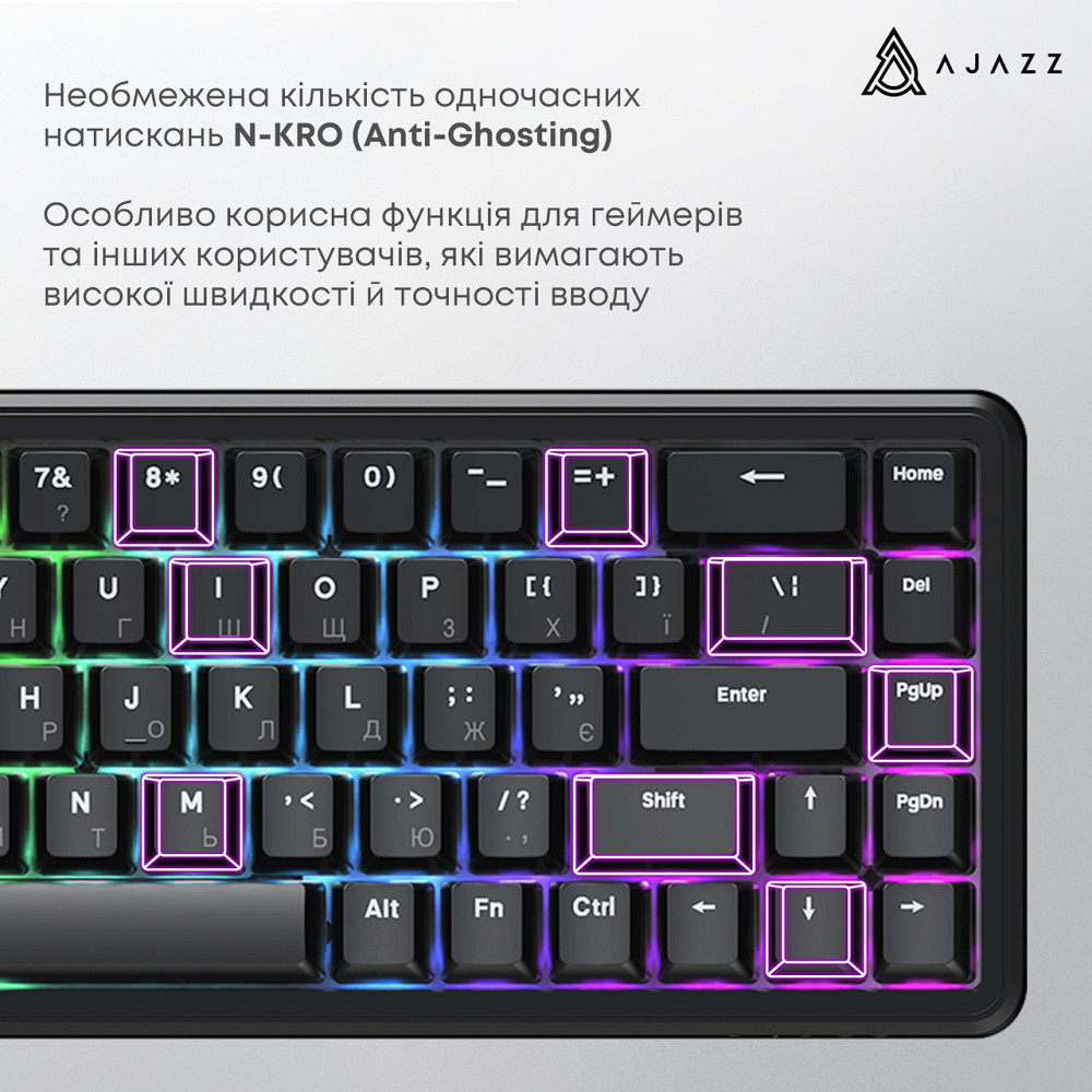 Клавіатура Ajazz AK680 Max Magnetic Switch Black (AK680-WM-B-A) ( Чорний ) Харків - фото 3