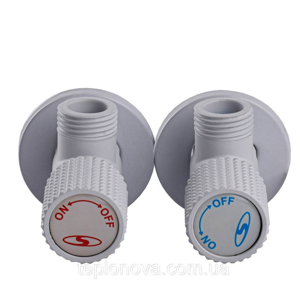 !!Набір кранів кутових кераміка SOLOMON EXCLUSIVE 1/2″X1/2″ 9889 WW  (White/White) (комплект2шт.) Черновцы - изображение 2