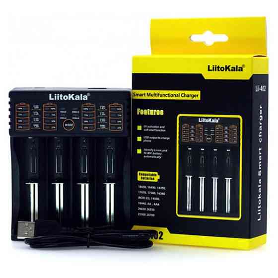Зарядний пристрій Liitokala Lii-402, Ni-Mh/Li-ion/Li-Fe/LiFePO4, USB, Powerbank, LED, Box Киев