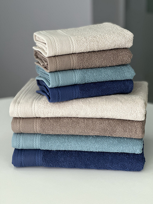 Комплект махрових рушників IDEAL TEXTILE Легкий бриз 50х90 + 70х140 см 450 г/м2 100% бавовна Бежевий Чернівці - фото 9