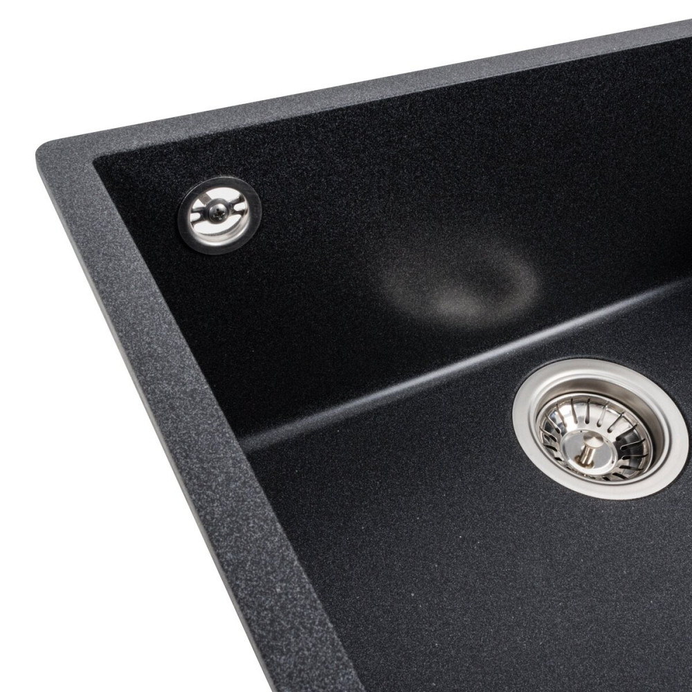 Гранітна мийка для кухні VALESO OASIS 5444 матова Карбон Коломия - фото 5