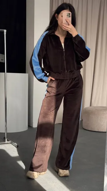 Женский велюровый костюм 2-ка - регулируемые брюки (джоггеры/палаццо) Одесса - изображение 11