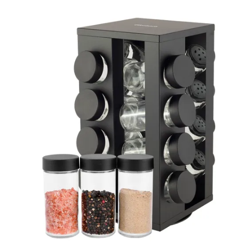 Набір ємностей для спецій 16шт на підставці чорний Ofenbach 101002 Житомир - фото 1