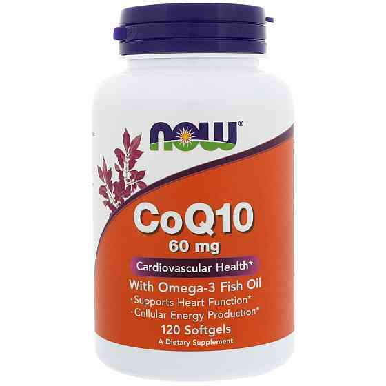 Коензим Q10 з риб&apos;ячим жиром Омега-3, CoQ10 with Omega-3 Fish Oil, Now Foods, 60 мг, 120 капсул Київ