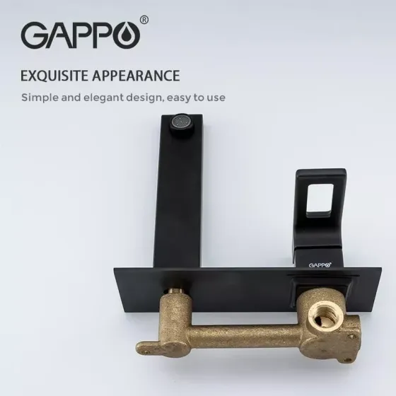 Смеситель для умывальника настенный GAPPO G1017-16 черный Киев