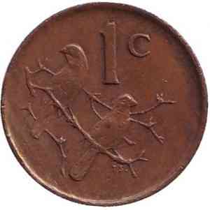 Горобці. Монета 1 цент. 1983,89,70 рік, ПАР.(Д) Полтава