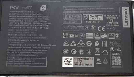 Lenovo 20v 8.5A 170 w USB pin Square Оригинальный блок питания. Харьков