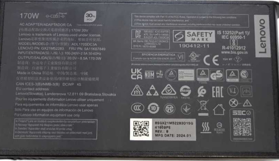 Lenovo 20v 8.5A 170 w USB pin Square Оригинальный блок питания. Харьков - изображение 1