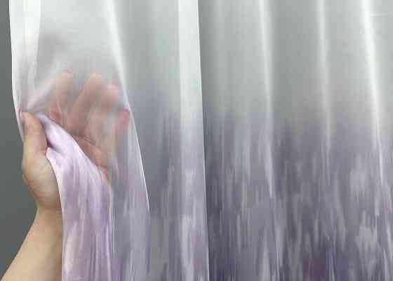 Тюль шифоновая с принтом цвет сиреневый с белым 1760т Киев