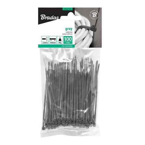Стяжки кабельные пластиковые 3,6x200мм, 100 шт. GRAY, TS1136200GY Киев