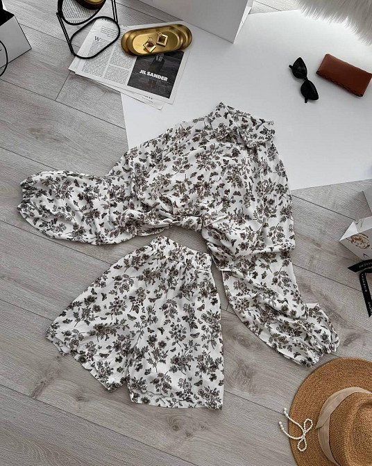 Жіночий стильний повсякденний костюм з натуральної тканини штапель Одеса - фото 2