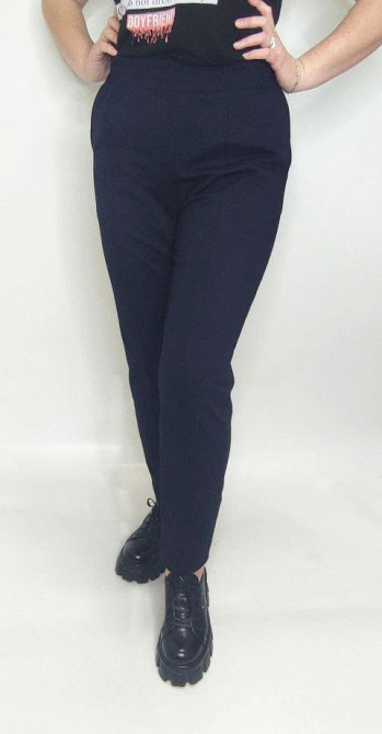 Брюки женские трикотажные Темно-cиний 50/52 Харьков - изображение 4