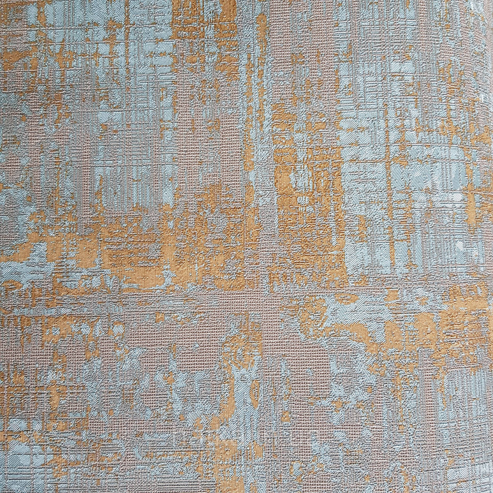 Шпалери метрові вінілові на флізелін Yuanlong Samsara лофт під штукатурку під бетон бірюзовий з золотом 3д Київ - фото 2