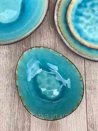 Салатник Olens "BLUE LAGUNA" 21х17x5,5 см кераміка овальний блакитний Київ
