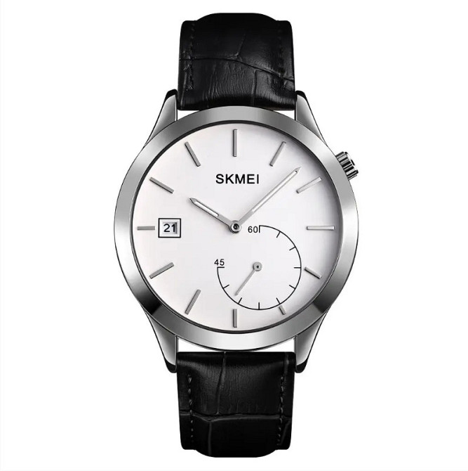 Чоловічий кварцовий годинник Skmei 1581 Prestige чорні з сріблястим Київ - фото 2