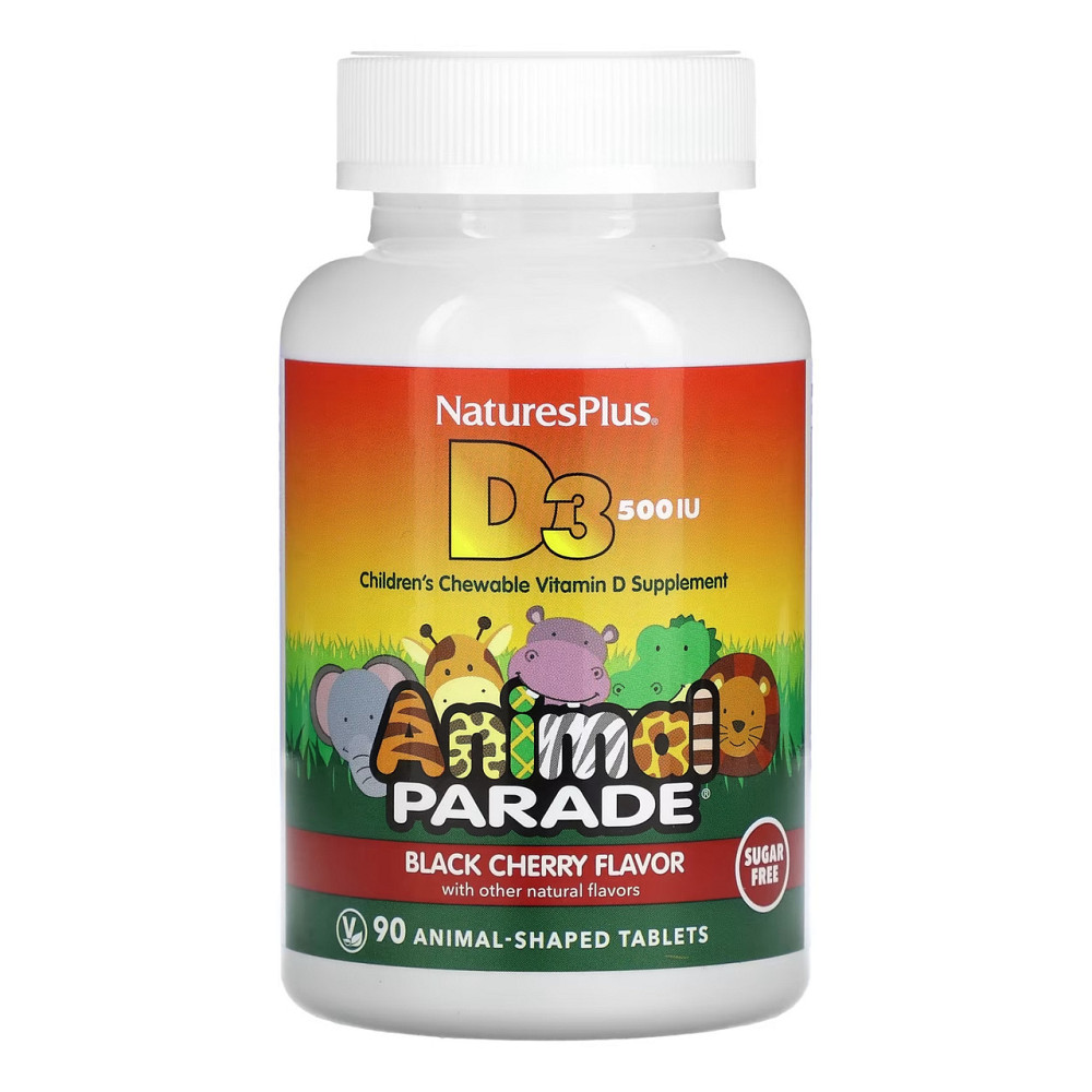 Витамин D3 для детей без сахара Nature's Plus Sugarfree Vit D3 Chewable 90 жевательных таблеток Вишня Киев - изображение 1