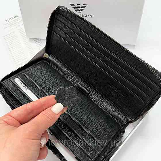 Кожаный брендовый клатч Armani с отделением для телефона (6615) Киев