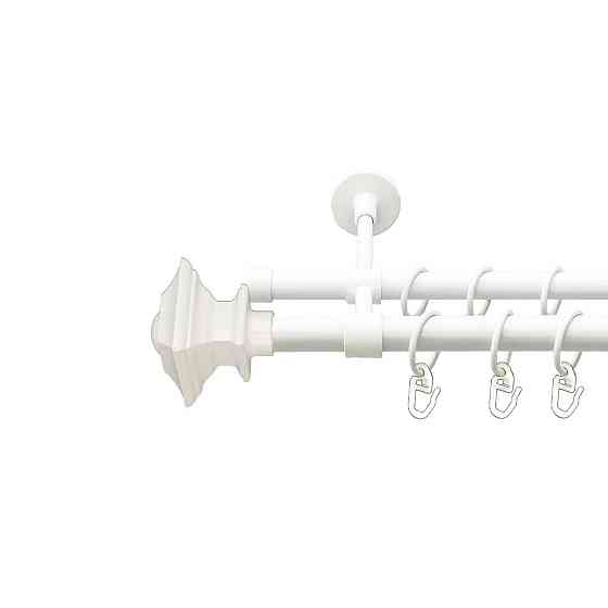 Карниз Orvit Борджеза металевий дворядний закритий гладка труба кільце металеве Арктіс 19\16 мм 200 см Львов