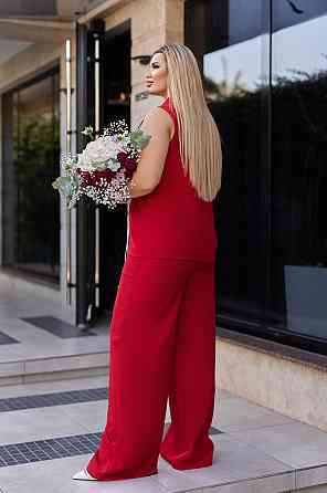 Жіночий брючний костюм з жилетом "Rakel" | Норма Червоний, 42-44 Київ