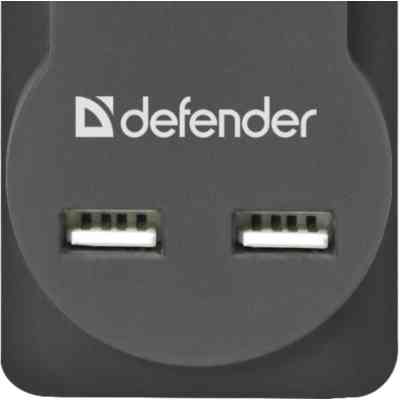 Мережевий фільтр живлення Defender DFS 751, 1.8m, 5роз., 2xUSB (99751) Вінниця