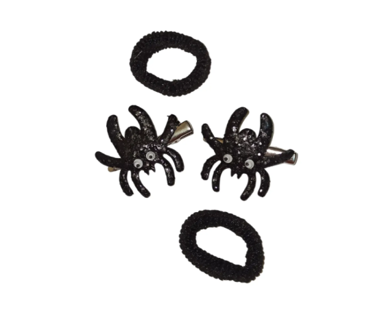 Заколки на Хелловін з резинками з Павуками one size чорний Київ
