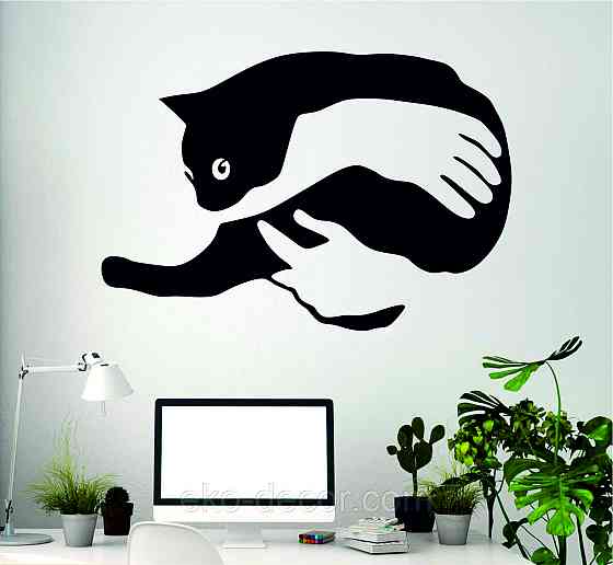 Декоративне настінне Панно «Кіт-руки» Декор на стіну Київ