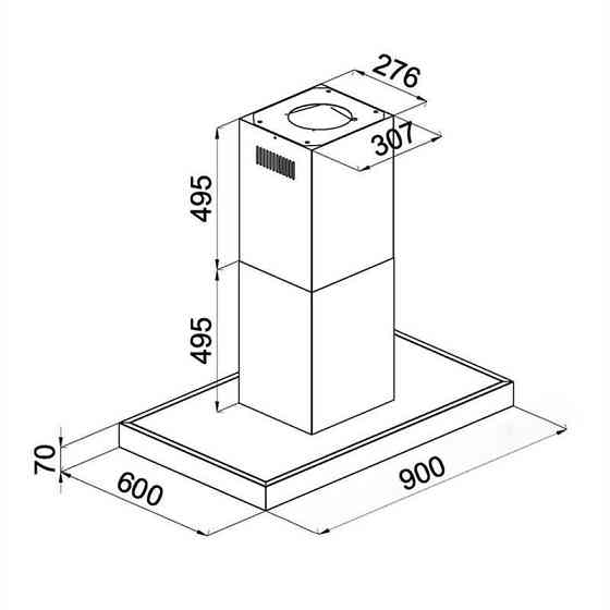 Витяжка Madonna 90 см 500 м3/год острівного дизайну чорний (Німеччина, читати опис) Рівне