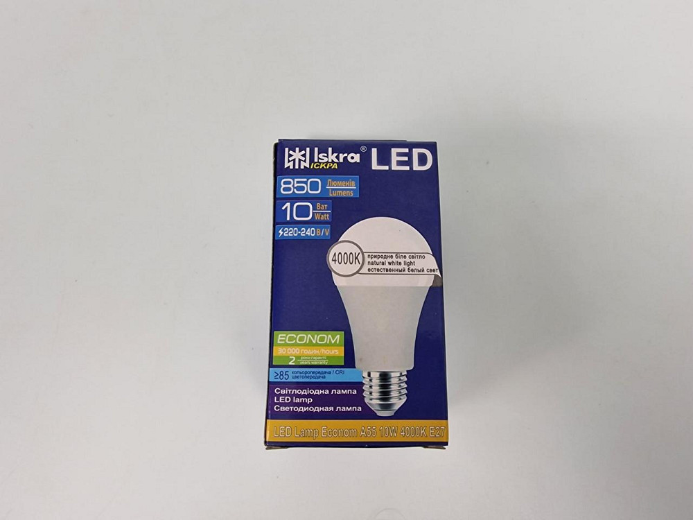 Лампа Світлодіодна LED A60 10W 4000К Е27 "Iskra" ECONOM (1 шт.) Харків - фото 2