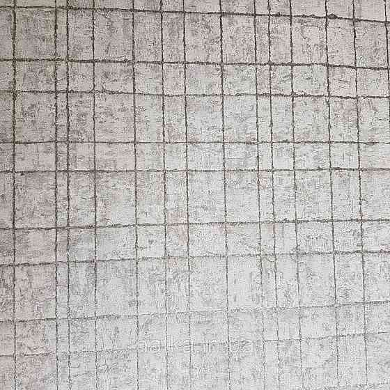 Шпалери флізелінові еко Rasch Kerala 0.53х10 м геометрія смуги сітка сріблясті на сірому ефект потертості Київ