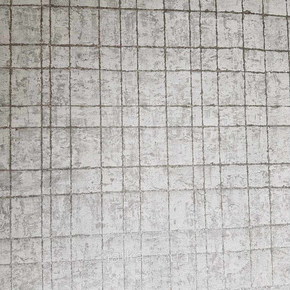 Шпалери флізелінові еко Rasch Kerala 0.53х10 м геометрія смуги сітка сріблясті на сірому ефект потертості Київ - фото 2