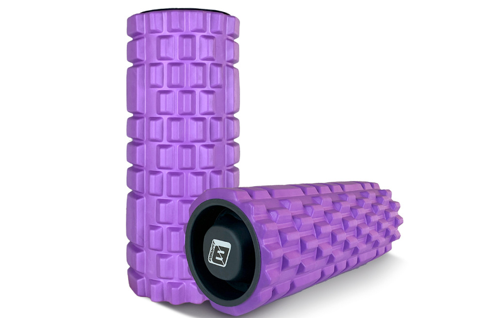 EasyFit Масажний ролик EasyFit Grid Roller 33 см v.1.1 міцний масажер (фіолетовий) Коломия - фото 3