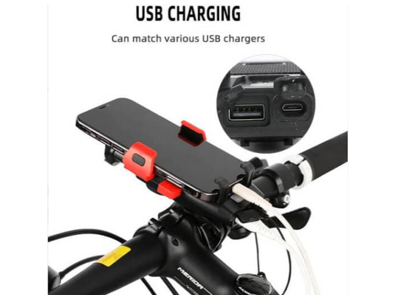 Фара для велосипеда з утримувачем телефону та сигналом DEN-078 Feel Fit Бровари - фото 2