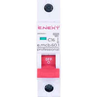 Автоматический выключатель E.NEXT 1-п e.mcb.pro 16А C ( 6кА) (p042008) Винница